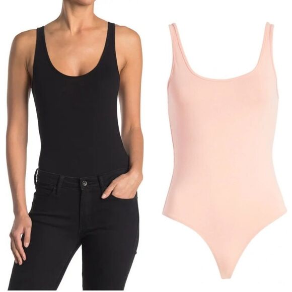 Nwt Nordstrom BP Double Scoop Stretch Cotton Bodysuit - Picture 1 of 7